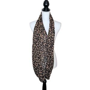 Old Navy Brown Black Cheetah Animal Print Infinity Scarf Wrap Mob Wife
